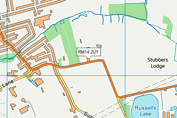RM14 2UY map - OS VectorMap District (Ordnance Survey) RM14 2UY map - OS VectorMap District (Ordnance Survey)
