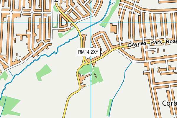 RM14 2XY map - OS VectorMap District (Ordnance Survey) RM14 2XY map - OS VectorMap District (Ordnance Survey)