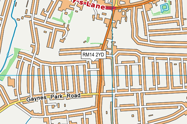 RM14 2YD map - OS VectorMap District (Ordnance Survey) RM14 2YD map - OS VectorMap District (Ordnance Survey)