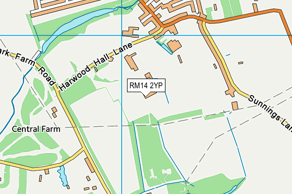 RM14 2YP map - OS VectorMap District (Ordnance Survey) RM14 2YP map - OS VectorMap District (Ordnance Survey)