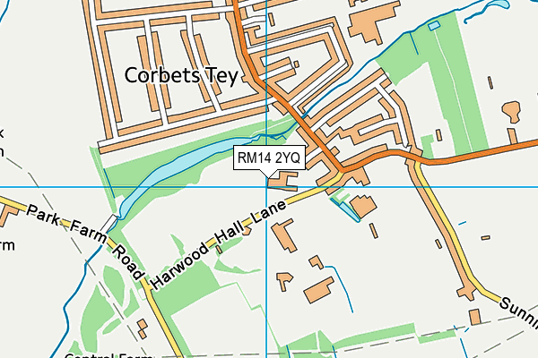 RM14 2YQ map - OS VectorMap District (Ordnance Survey) RM14 2YQ map - OS VectorMap District (Ordnance Survey)