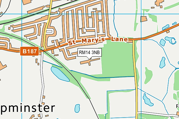 RM14 3NB map - OS VectorMap District (Ordnance Survey) RM14 3NB map - OS VectorMap District (Ordnance Survey)