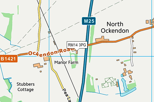 RM14 3PG map - OS VectorMap District (Ordnance Survey) RM14 3PG map - OS VectorMap District (Ordnance Survey)
