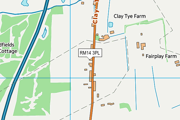 RM14 3PL map - OS VectorMap District (Ordnance Survey) RM14 3PL map - OS VectorMap District (Ordnance Survey)