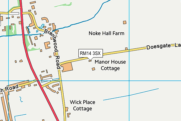 RM14 3SX map - OS VectorMap District (Ordnance Survey) RM14 3SX map - OS VectorMap District (Ordnance Survey)