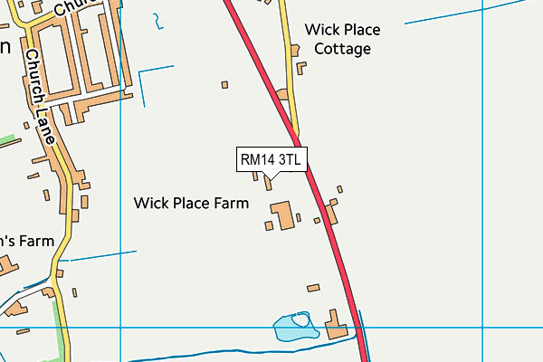 RM14 3TL map - OS VectorMap District (Ordnance Survey) RM14 3TL map - OS VectorMap District (Ordnance Survey)