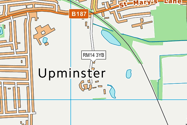 RM14 3YB map - OS VectorMap District (Ordnance Survey) RM14 3YB map - OS VectorMap District (Ordnance Survey)
