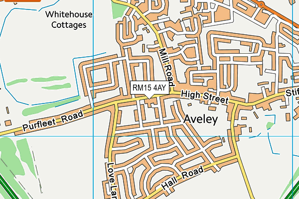 RM15 4AY map - OS VectorMap District (Ordnance Survey) RM15 4AY map - OS VectorMap District (Ordnance Survey)