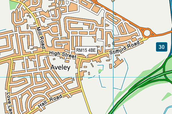 RM15 4BE map - OS VectorMap District (Ordnance Survey) RM15 4BE map - OS VectorMap District (Ordnance Survey)