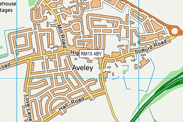 RM15 4BY map - OS VectorMap District (Ordnance Survey) RM15 4BY map - OS VectorMap District (Ordnance Survey)