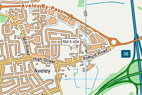 RM15 4DH map - OS VectorMap District (Ordnance Survey) RM15 4DH map - OS VectorMap District (Ordnance Survey)