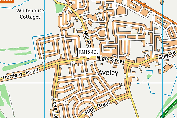 RM15 4DJ map - OS VectorMap District (Ordnance Survey) RM15 4DJ map - OS VectorMap District (Ordnance Survey)