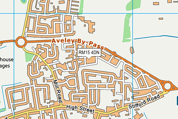 RM15 4DN map - OS VectorMap District (Ordnance Survey) RM15 4DN map - OS VectorMap District (Ordnance Survey)