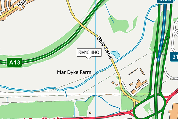 RM15 4HQ map - OS VectorMap District (Ordnance Survey) RM15 4HQ map - OS VectorMap District (Ordnance Survey)