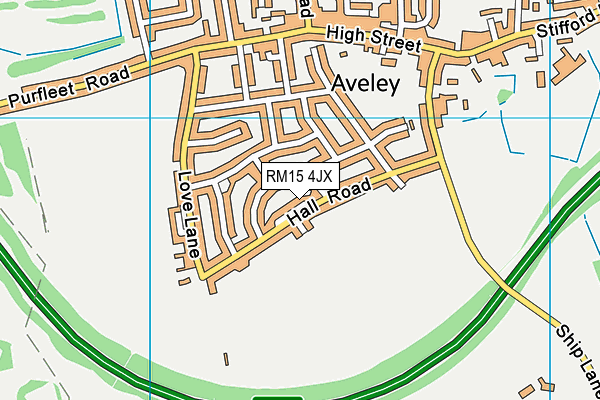 RM15 4JX map - OS VectorMap District (Ordnance Survey) RM15 4JX map - OS VectorMap District (Ordnance Survey)