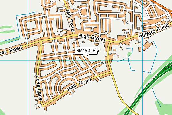 RM15 4LB map - OS VectorMap District (Ordnance Survey) RM15 4LB map - OS VectorMap District (Ordnance Survey)