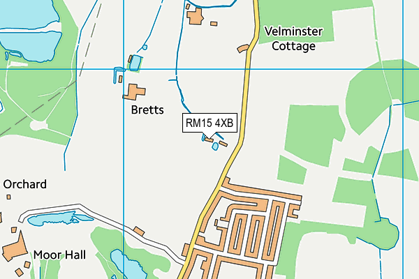 RM15 4XB map - OS VectorMap District (Ordnance Survey) RM15 4XB map - OS VectorMap District (Ordnance Survey)