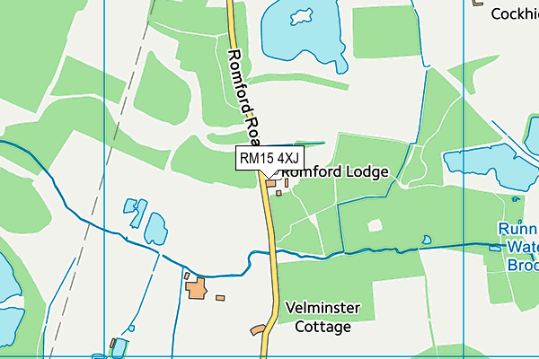 RM15 4XJ map - OS VectorMap District (Ordnance Survey) RM15 4XJ map - OS VectorMap District (Ordnance Survey)