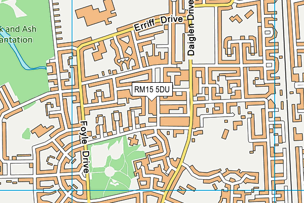 RM15 5DU map - OS VectorMap District (Ordnance Survey) RM15 5DU map - OS VectorMap District (Ordnance Survey)