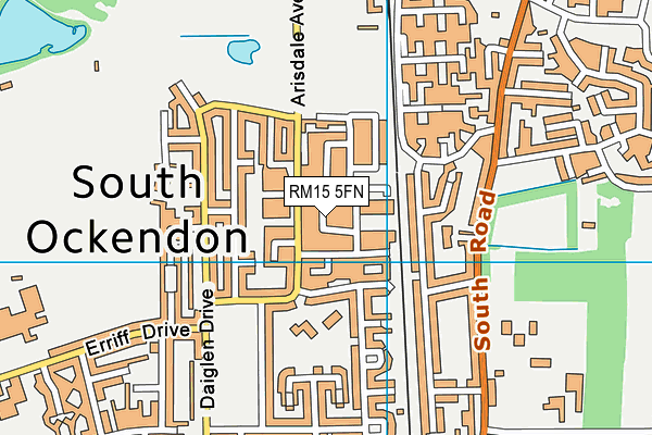 RM15 5FN map - OS VectorMap District (Ordnance Survey) RM15 5FN map - OS VectorMap District (Ordnance Survey)
