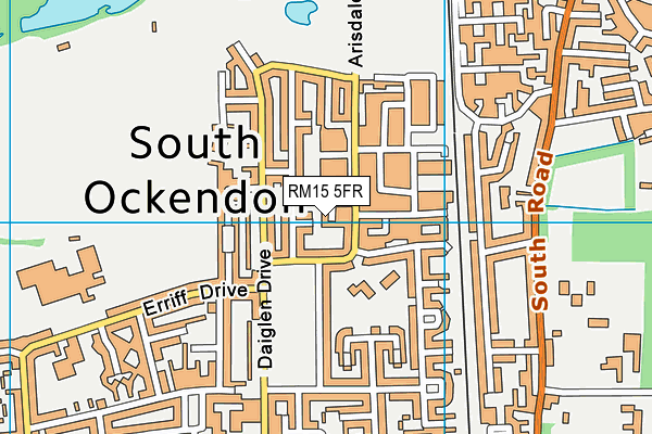 RM15 5FR map - OS VectorMap District (Ordnance Survey) RM15 5FR map - OS VectorMap District (Ordnance Survey)