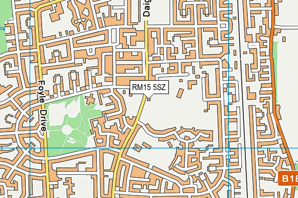 RM15 5SZ map - OS VectorMap District (Ordnance Survey) RM15 5SZ map - OS VectorMap District (Ordnance Survey)