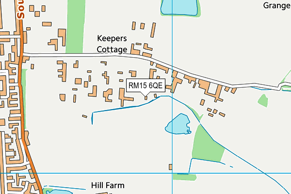 RM15 6QE map - OS VectorMap District (Ordnance Survey) RM15 6QE map - OS VectorMap District (Ordnance Survey)