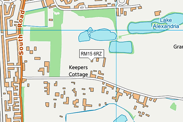 RM15 6RZ map - OS VectorMap District (Ordnance Survey) RM15 6RZ map - OS VectorMap District (Ordnance Survey)