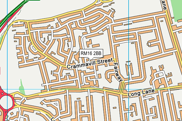 RM16 2BB map - OS VectorMap District (Ordnance Survey) RM16 2BB map - OS VectorMap District (Ordnance Survey)