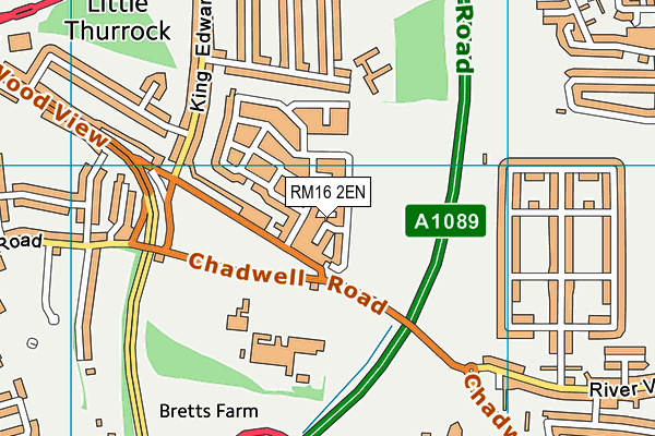 RM16 2EN map - OS VectorMap District (Ordnance Survey)
