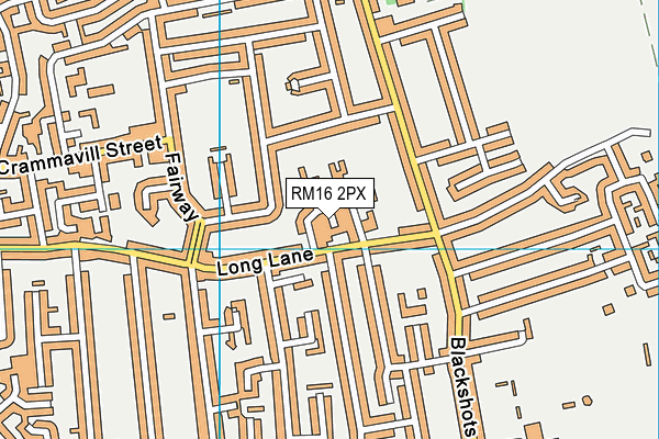 RM16 2PX map - OS VectorMap District (Ordnance Survey) RM16 2PX map - OS VectorMap District (Ordnance Survey)