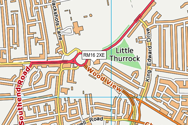 RM16 2XE map - OS VectorMap District (Ordnance Survey) RM16 2XE map - OS VectorMap District (Ordnance Survey)