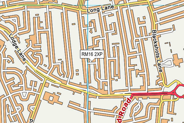 RM16 2XP map - OS VectorMap District (Ordnance Survey) RM16 2XP map - OS VectorMap District (Ordnance Survey)