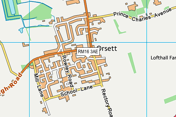 RM16 3AE map - OS VectorMap District (Ordnance Survey) RM16 3AE map - OS VectorMap District (Ordnance Survey)