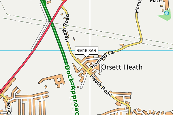 RM16 3AR map - OS VectorMap District (Ordnance Survey) RM16 3AR map - OS VectorMap District (Ordnance Survey)
