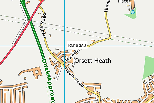 RM16 3AU map - OS VectorMap District (Ordnance Survey) RM16 3AU map - OS VectorMap District (Ordnance Survey)