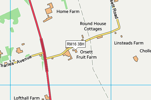 RM16 3BH map - OS VectorMap District (Ordnance Survey) RM16 3BH map - OS VectorMap District (Ordnance Survey)