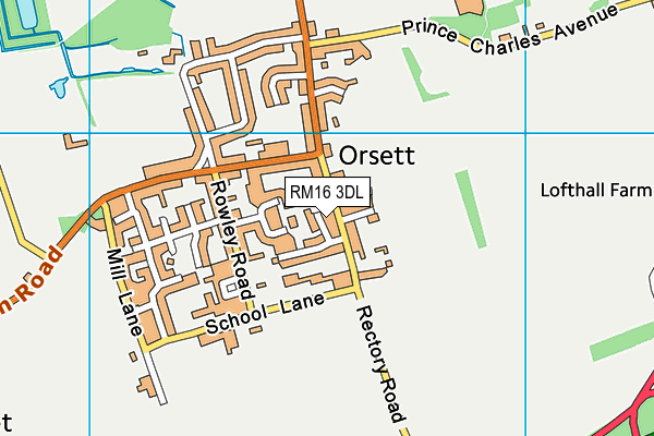 RM16 3DL map - OS VectorMap District (Ordnance Survey) RM16 3DL map - OS VectorMap District (Ordnance Survey)