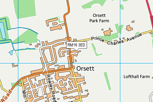 RM16 3ED map - OS VectorMap District (Ordnance Survey) RM16 3ED map - OS VectorMap District (Ordnance Survey)