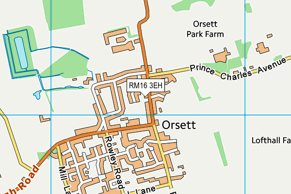 RM16 3EH map - OS VectorMap District (Ordnance Survey) RM16 3EH map - OS VectorMap District (Ordnance Survey)