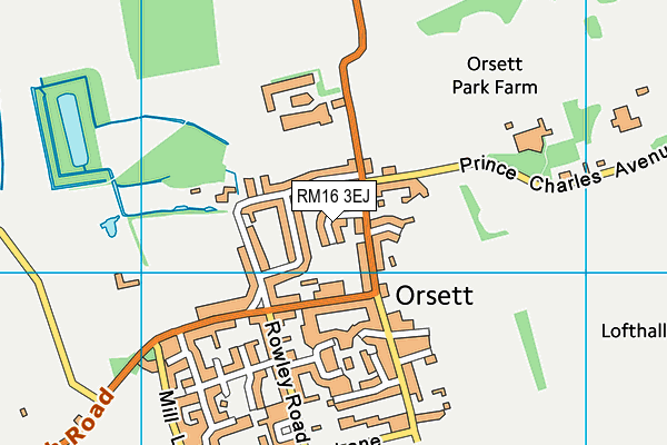 RM16 3EJ map - OS VectorMap District (Ordnance Survey) RM16 3EJ map - OS VectorMap District (Ordnance Survey)
