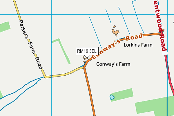 RM16 3EL map - OS VectorMap District (Ordnance Survey) RM16 3EL map - OS VectorMap District (Ordnance Survey)