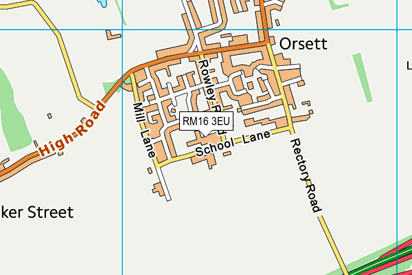 RM16 3EU map - OS VectorMap District (Ordnance Survey) RM16 3EU map - OS VectorMap District (Ordnance Survey)