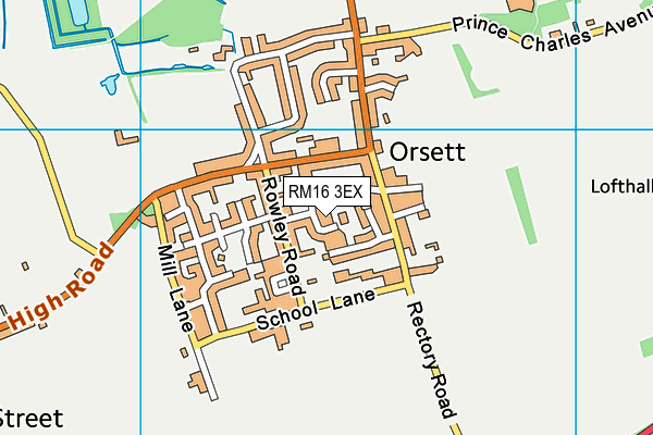 RM16 3EX map - OS VectorMap District (Ordnance Survey) RM16 3EX map - OS VectorMap District (Ordnance Survey)