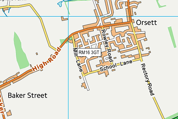RM16 3GT map - OS VectorMap District (Ordnance Survey) RM16 3GT map - OS VectorMap District (Ordnance Survey)