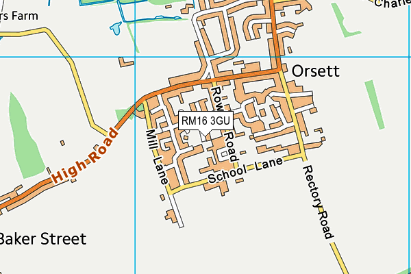 RM16 3GU map - OS VectorMap District (Ordnance Survey) RM16 3GU map - OS VectorMap District (Ordnance Survey)