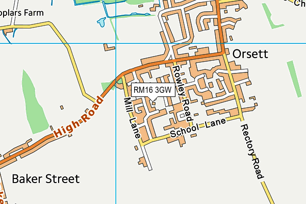 RM16 3GW map - OS VectorMap District (Ordnance Survey) RM16 3GW map - OS VectorMap District (Ordnance Survey)
