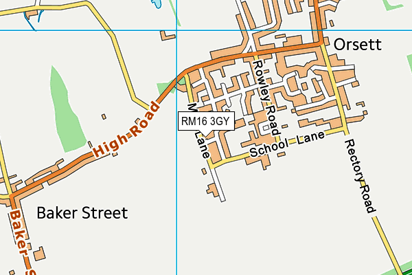 RM16 3GY map - OS VectorMap District (Ordnance Survey) RM16 3GY map - OS VectorMap District (Ordnance Survey)