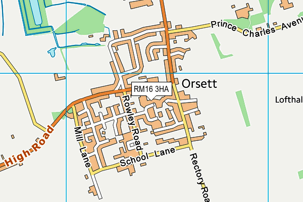 RM16 3HA map - OS VectorMap District (Ordnance Survey) RM16 3HA map - OS VectorMap District (Ordnance Survey)