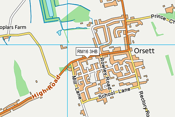 RM16 3HB map - OS VectorMap District (Ordnance Survey) RM16 3HB map - OS VectorMap District (Ordnance Survey)